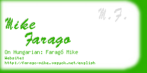 mike farago business card